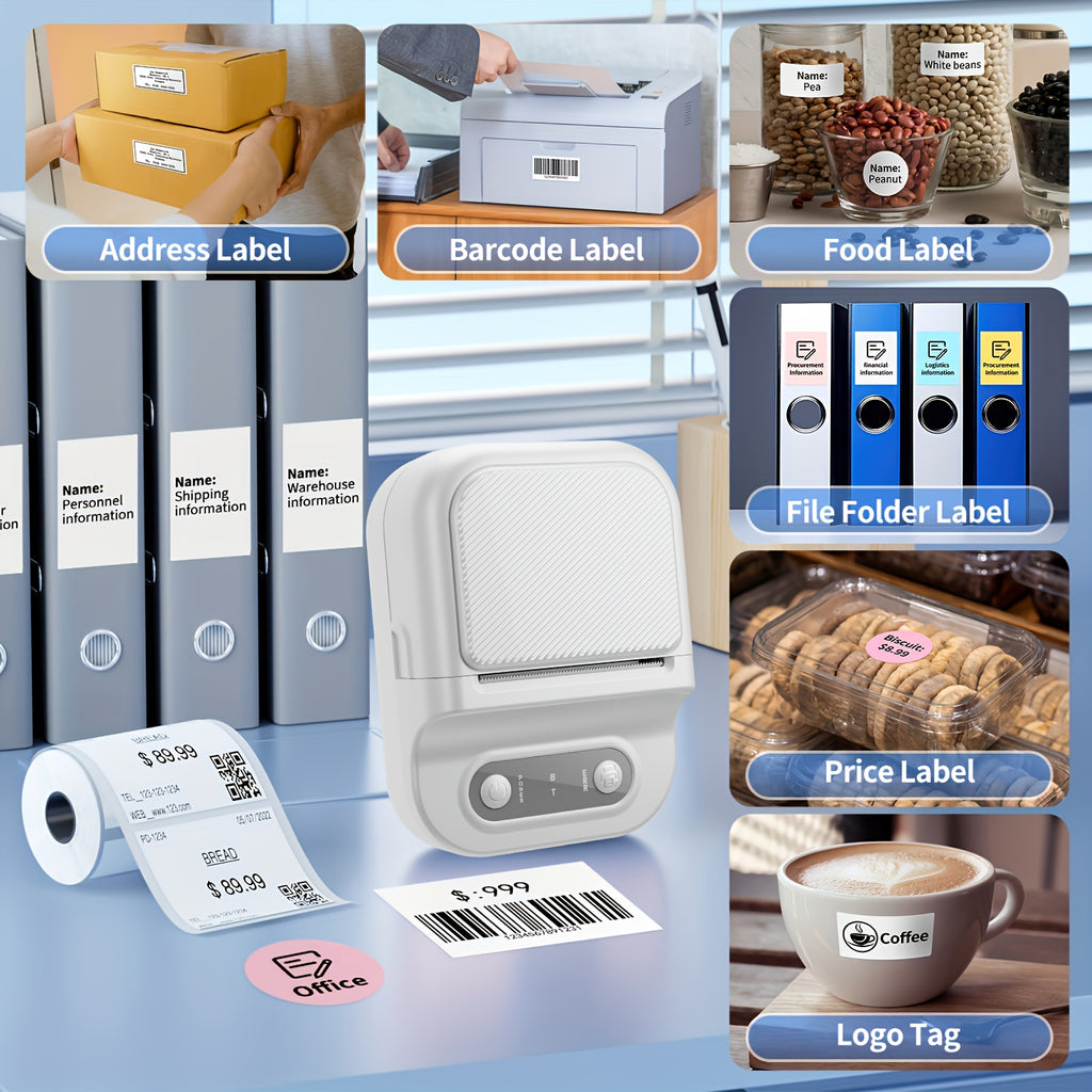 Mini Portable Thermal Printer 12-57mm Self-adhesive Label Printer Inkless Bluetooth Sticker Printing Machine like B21 Printer