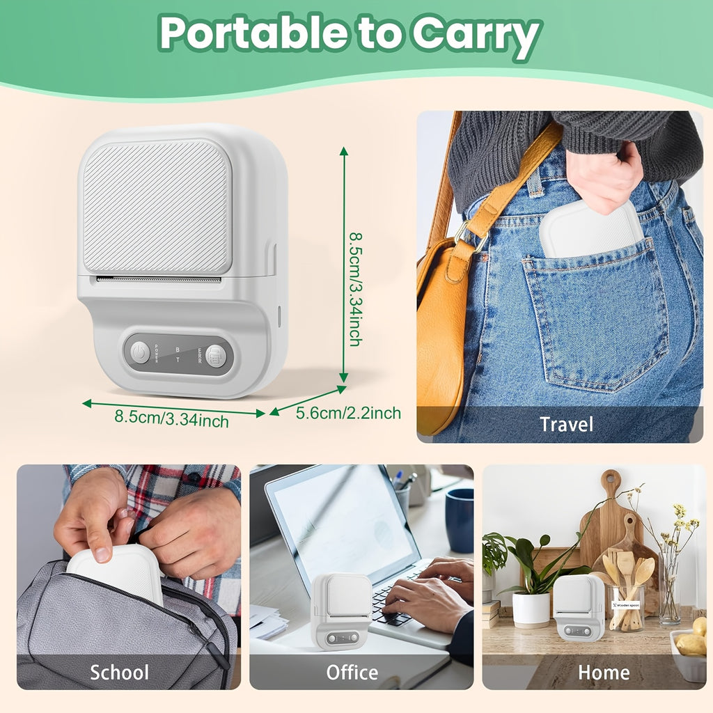 Mini Portable Thermal Printer 12-57mm Self-adhesive Label Printer Inkless Bluetooth Sticker Printing Machine like B21 Printer