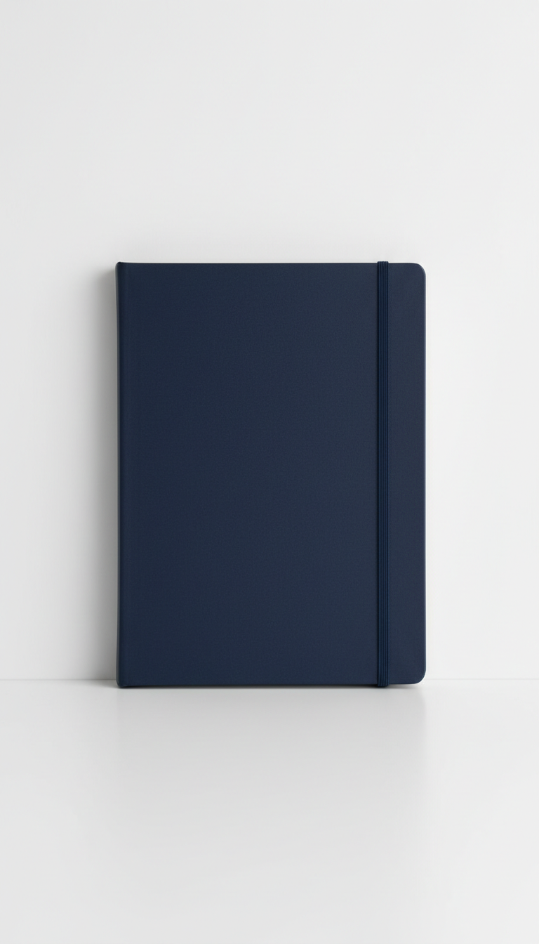 A5 notebook with navy cover