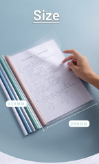 5pc/set A4 Transparent Folder Thickened Plastic Folder File Waterproof Test Paper Storage Bag Office Document Classification Bag