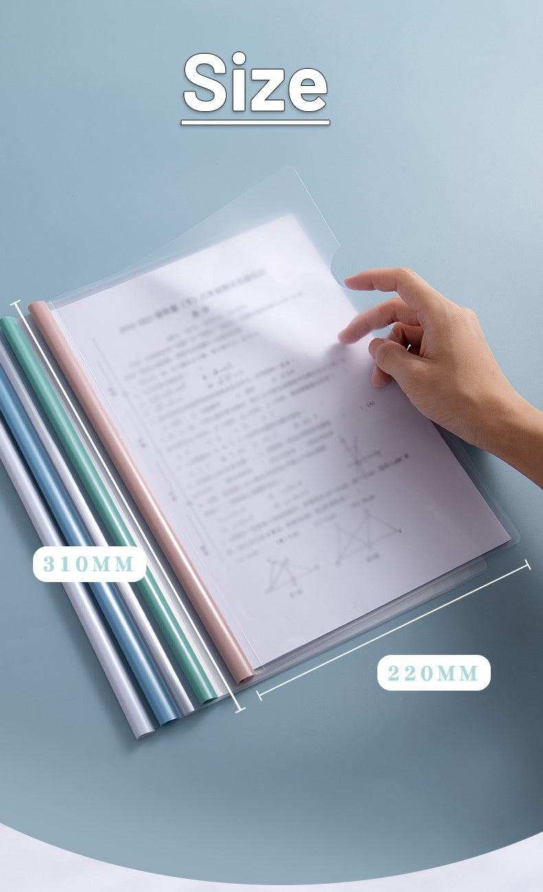5pc/set A4 Transparent Folder Thickened Plastic Folder File Waterproof Test Paper Storage Bag Office Document Classification Bag