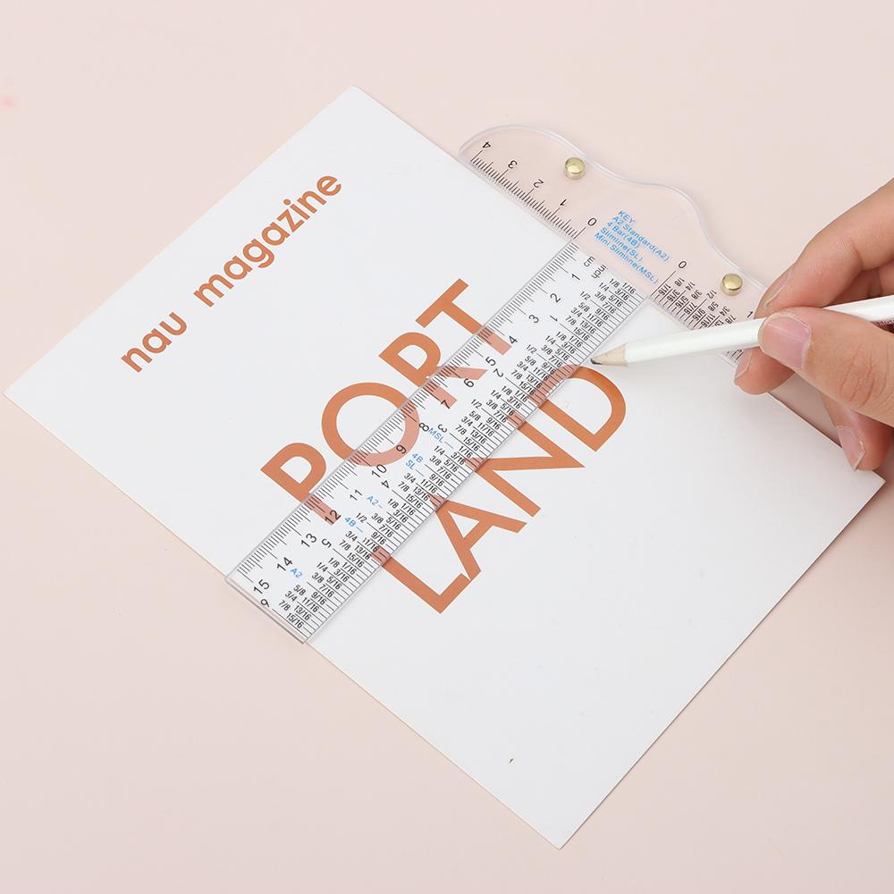 1PC 6 inches T-Square Ruler Clear Acrylic Inches And Metric Measurements Straight Ruler DIY Drawing Tool Art Supplies Stationery