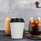 50pcs Disposable Coffee Cups Insulation Takeaway Double-Layer European Style Simplicity Paper Cup With Lid (8/12oz, 280/350ml)