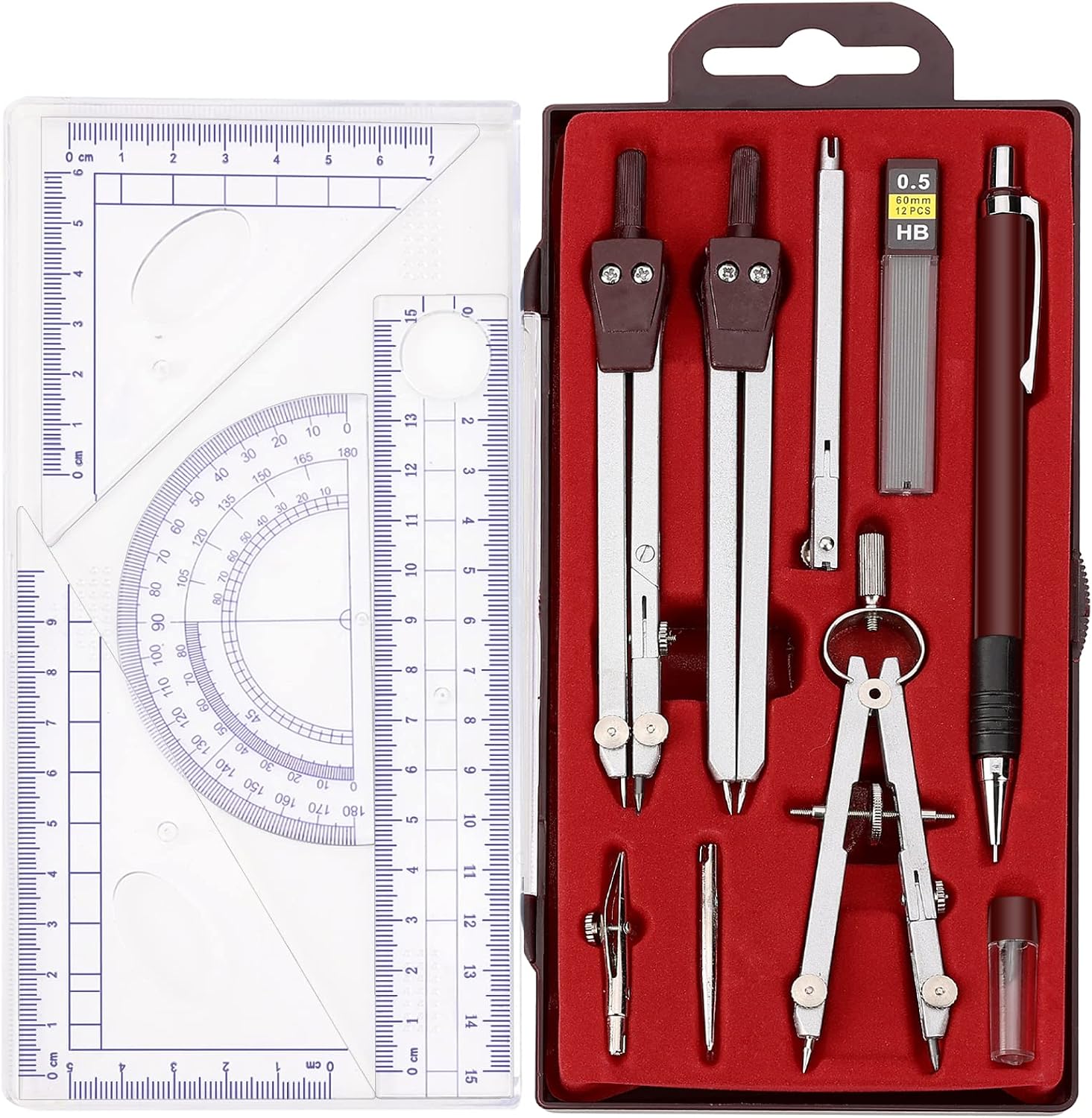 13PCS Geometry Precision Drawing Tool Metal Geometry Kit Set Math Compass Drawing Tool for Kids Engineers Students Fast Shipping