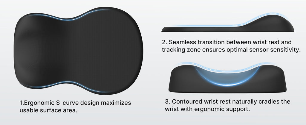 Ergonomic Mouse Pad with Wrist Rest, Black Mousepad with Wrist Support, Non-Slip Hard Base Mouse Pads, Portable for Office/Home