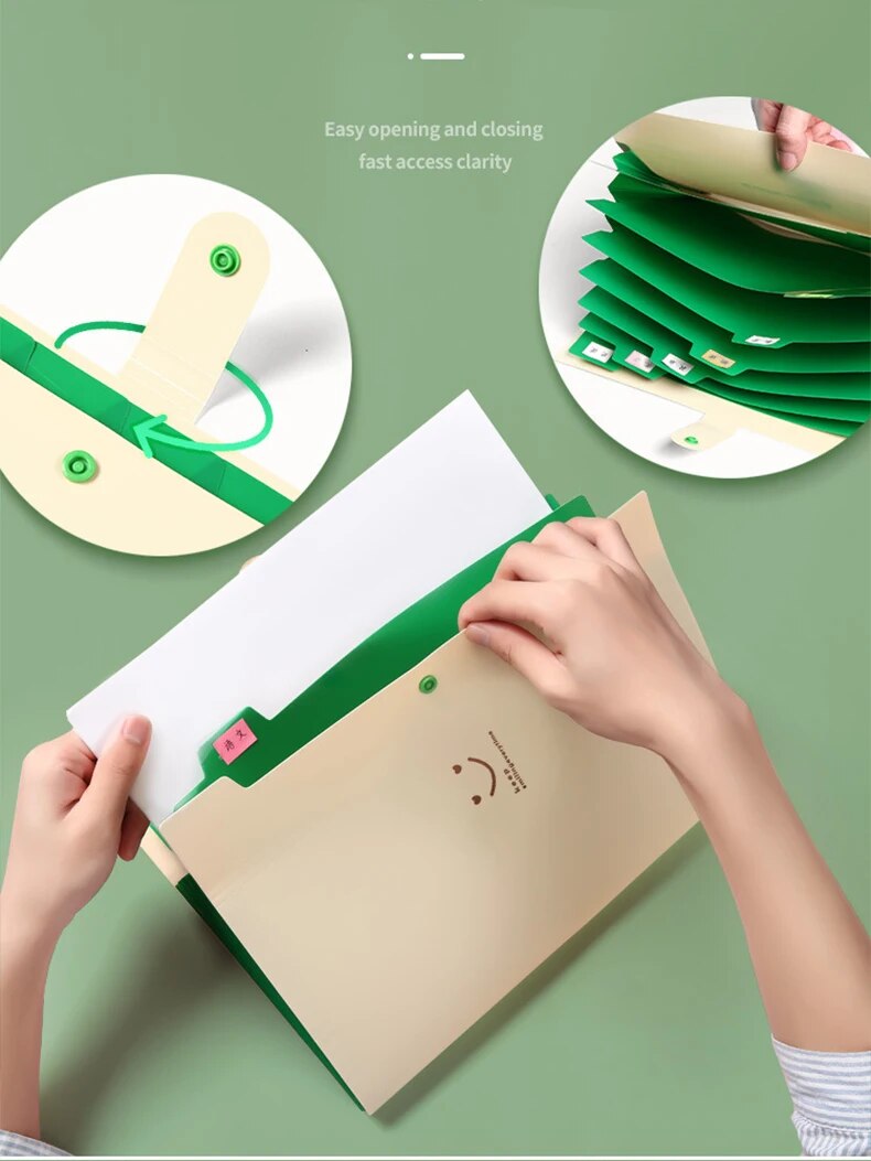 A4 Organ Folder 5 Layers Macaron Colors File Manager Storage Simple Folder for Student School and Office Stationery Supplies