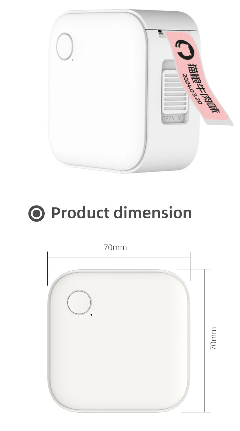 HZTZ Mini Label Printer Smart Pocket Self-adhesive Label Printer Bluetooth Price Label Sticker Maker For Home