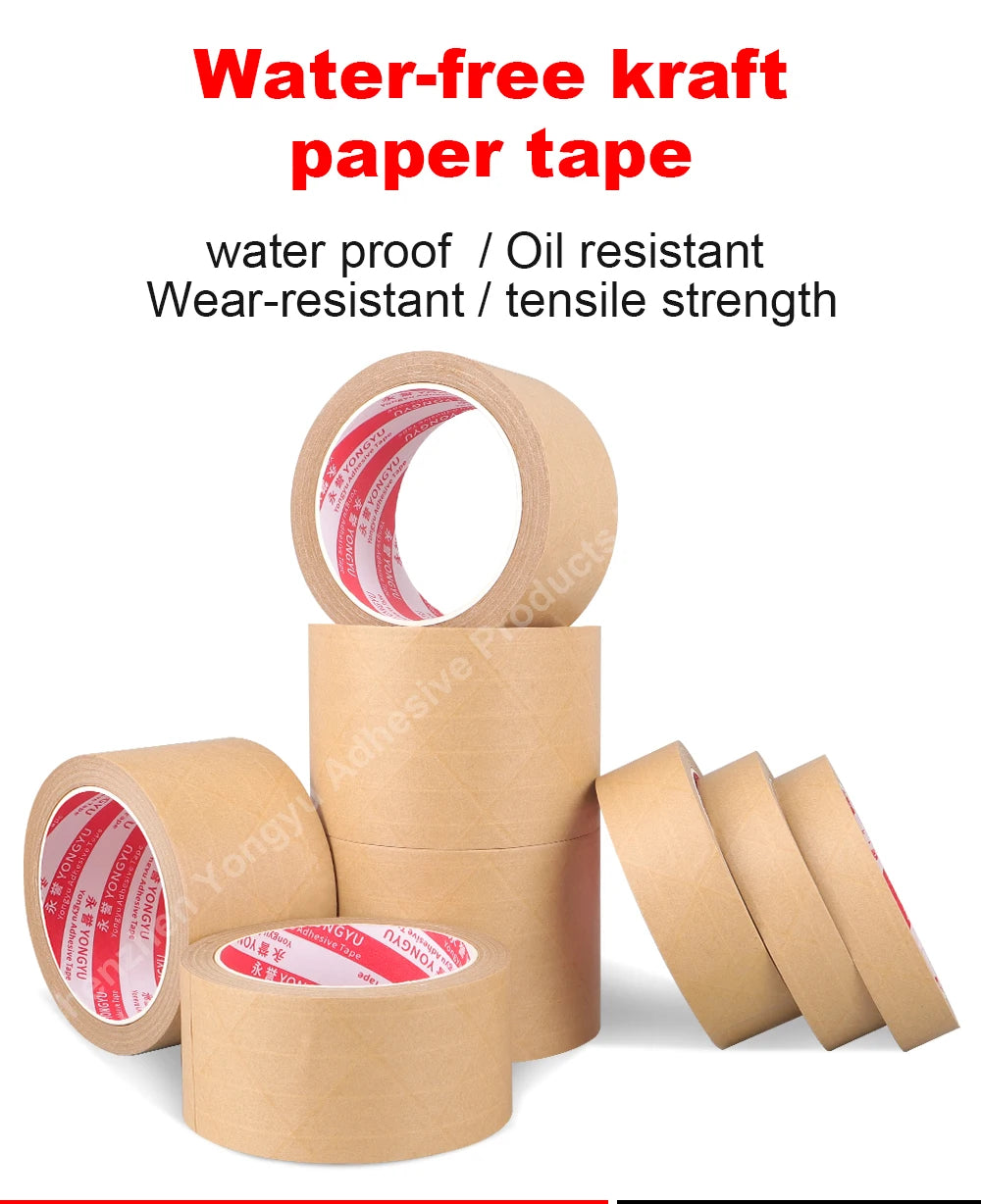 Super Viscosity Kraft Paper Tape  High-Strength Packing Tape Rolls, Packaging Tape  | Industrial Tape for Home, Office & Box
