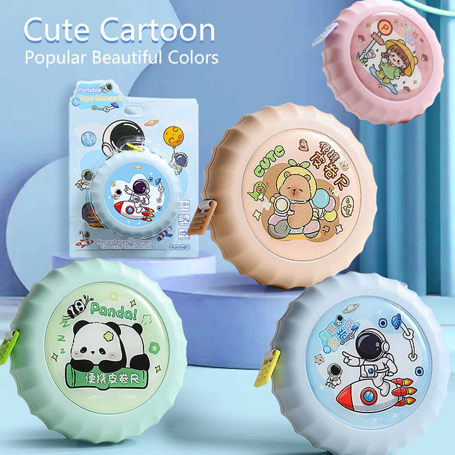 2Meter/79Inch Cartoon Mini Retractable Tape Measure, Self-Lock Double Scale Soft Ruler for Sewing, Body, Craft & Home Office