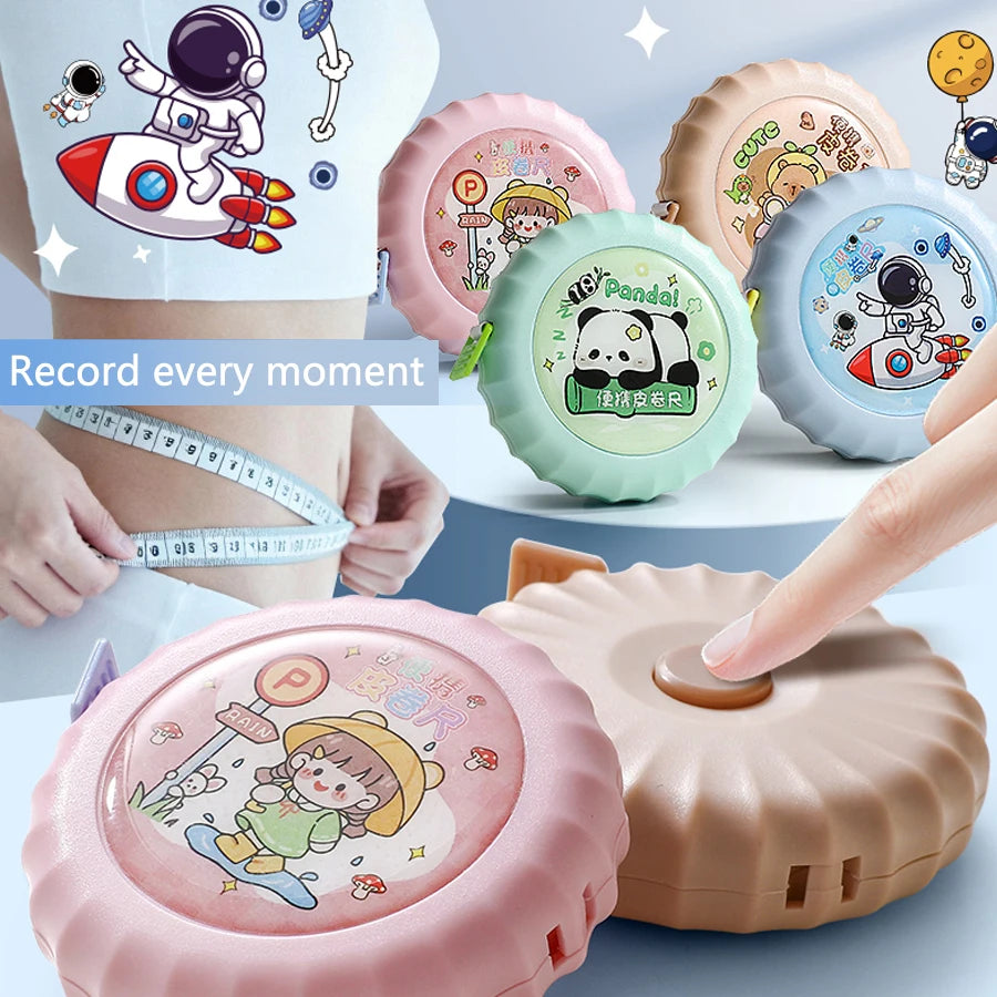 2Meter/79Inch Cartoon Mini Retractable Tape Measure, Self-Lock Double Scale Soft Ruler for Sewing, Body, Craft & Home Office
