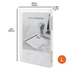 Plastic Clear File Storage Box, PP Material, Transparent Flat Rectangular Storage Box, Waterproof Dustproof Office File Box