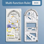 Multifunctional Geometric Function Ruler Set Mathematics Drawing Template Measuring Tool for Student School Office Supplies