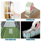 Heavy-Duty Transparent Fiberglass Strapping Tape - Super Strong, Waterproof, Single-Sided Adhesive with Carton Sealing Feature