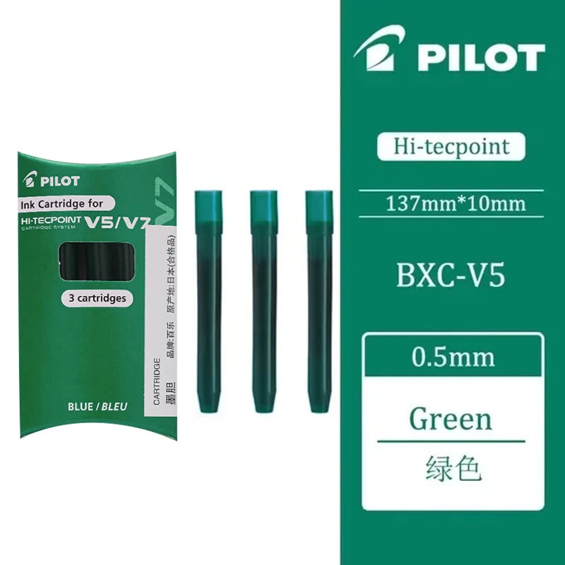 Japan Pilot V5/V7 Gel Pen Straight Liquid Replaceable Ink Cartridge 0.5/0.7mm for Writing School Stationery Office Accessories