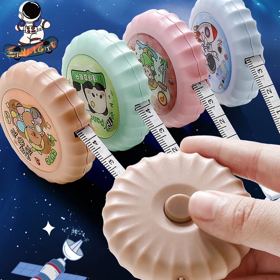 2Meter/79Inch Cartoon Mini Retractable Tape Measure, Self-Lock Double Scale Soft Ruler for Sewing, Body, Craft & Home Office