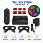 HDMI Sync TV Backlight for 40-85 Inch TVs, No App Needed Gaming Lights with Real-Time Color Matching, for Xmas Home Theater