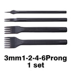 WUTA Leather Craft Chisel Hole Punch Tools 4mm 1+2+4+6 Set Diamond Point Black Pricking Iron Leather Stitching Tools