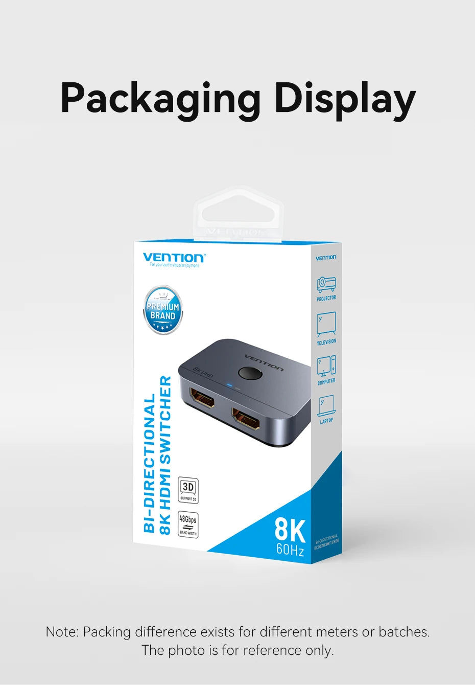 Vention 8K HDMI Splitter 4K144Hz 2 In 1 Out for TV Xiaomi Xbox SeriesX PS5 HDMI Cable Monitor Projector HDMI 2.1 Switch Switcher