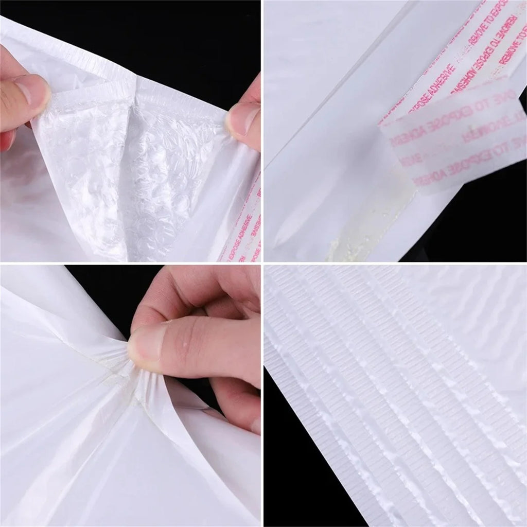 10/50Pcs Bubble Mailers White Poly Bubble Mailer Self Seal Padded Gift Bag Packaging Envelope Bags Book Shipping Package Bag