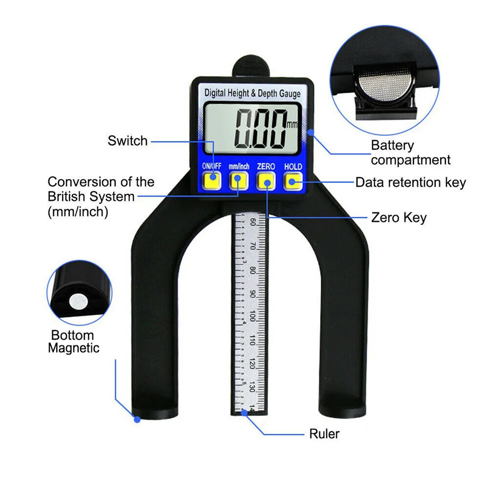 STONEGO Electronic Digital Display Vernier Caliper Inch/Metric Conversion 6Inch 0-150mm Full-Screen Caliper Measurement Tool