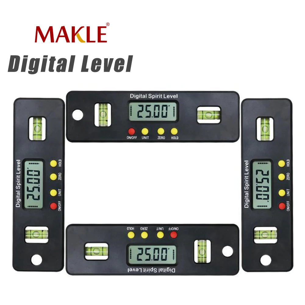 MAKLE 100mm 150mm 200mm digital protractor Angle Finder inclinometer electronic level magnetic bottom Level bubble angle tool