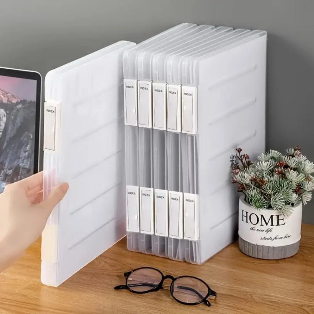 Plastic Clear File Storage Box, PP Material, Transparent Flat Rectangular Storage Box, Waterproof Dustproof Office File Box