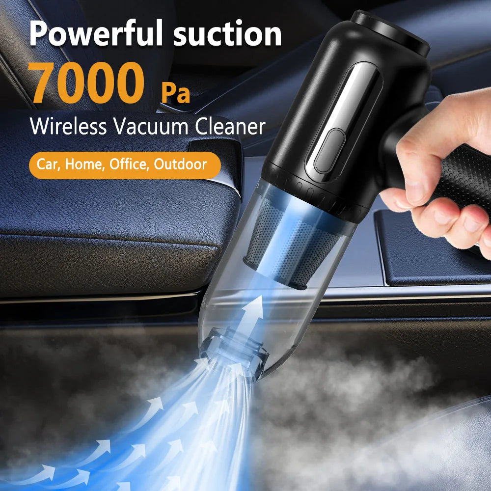 Portable  Air Blower & Vacuum Cleaner 2 in 1 Compressed Air Duster 6000mAh Cordless Duster Blower for Keyboard Computer Cleaning