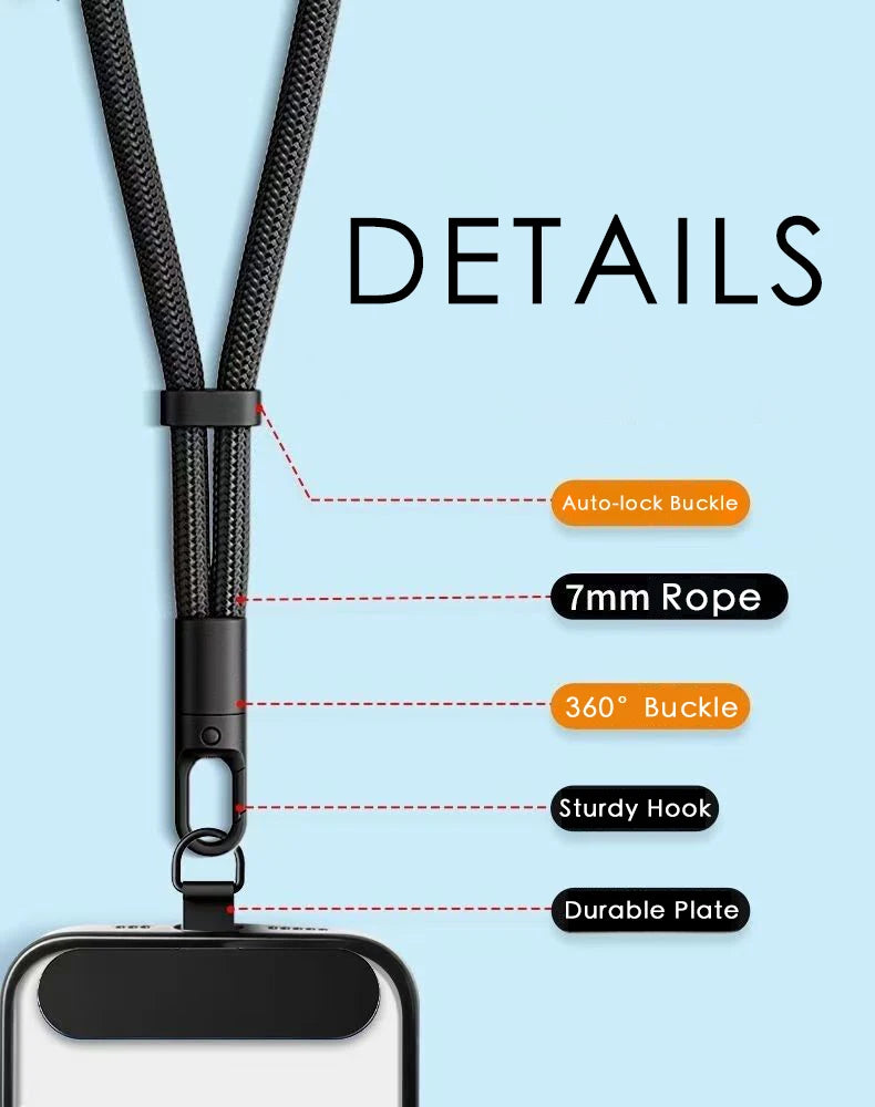 Phone Wrist Lanyard Rope Bracelet Anti Fall Drop TelePhone Hand Strap Cord Band Mobile For iPhone Samsung Cellphone Chain Charm