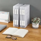 Plastic Clear File Storage Box, PP Material, Transparent Flat Rectangular Storage Box, Waterproof Dustproof Office File Box