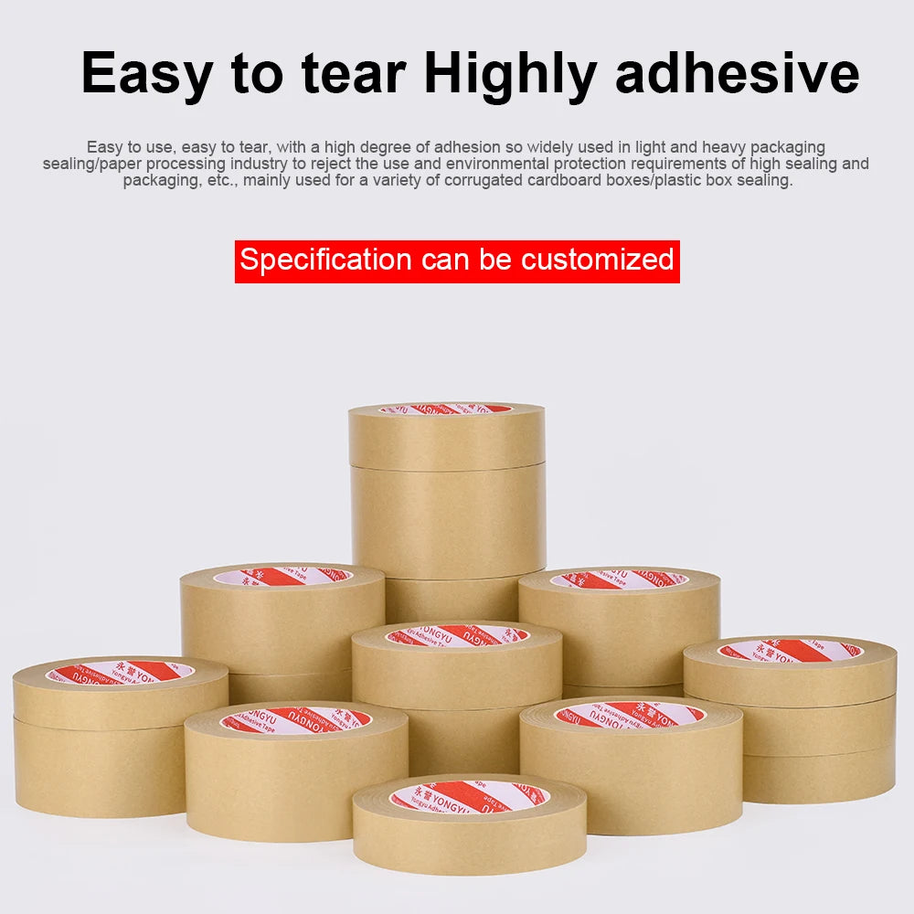 Kraft Paper Tape Self Adhesive Brown Paper Tape, Biodegradable Brown Packing Tape,Paper Packing Tape with Strong Adhesive