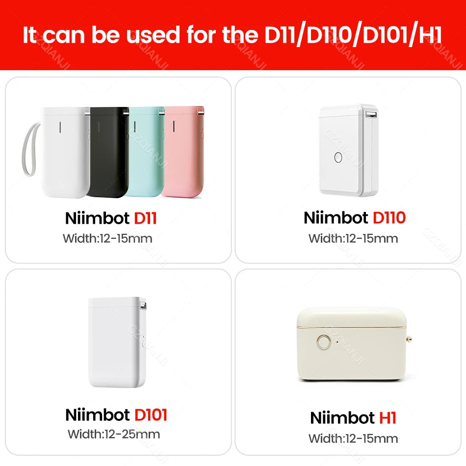 3/5/10 Rolls NiiMBOT D110 D11 D101 Offical Label Printer Sticker Various Size of White Color Paper Roll 12*40mm 15*30mm Anti-Oil