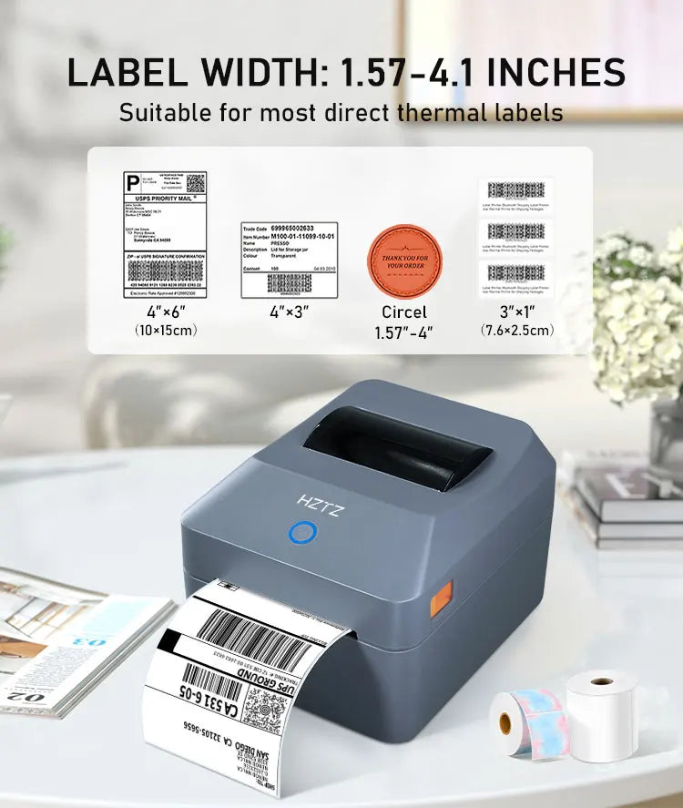 T40 4inch Shipping label/Express/Thermal Barcode Label printer 4x6 inches Label Maker Compatible with iPhone Android Mac Windows