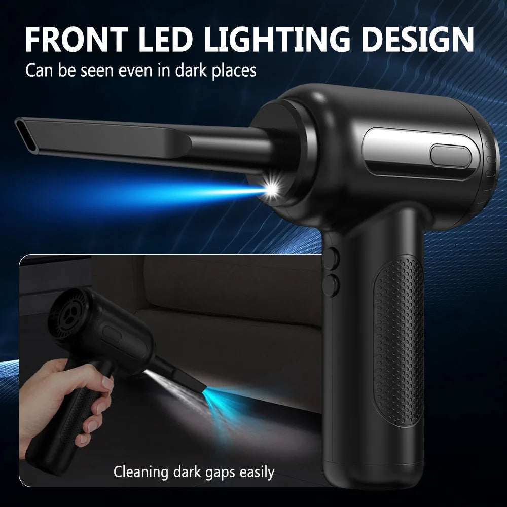 Portable  Air Blower & Vacuum Cleaner 2 in 1 Compressed Air Duster 6000mAh Cordless Duster Blower for Keyboard Computer Cleaning
