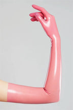 latex fetish gloves women  gummi wetlook long opera sexy glooves