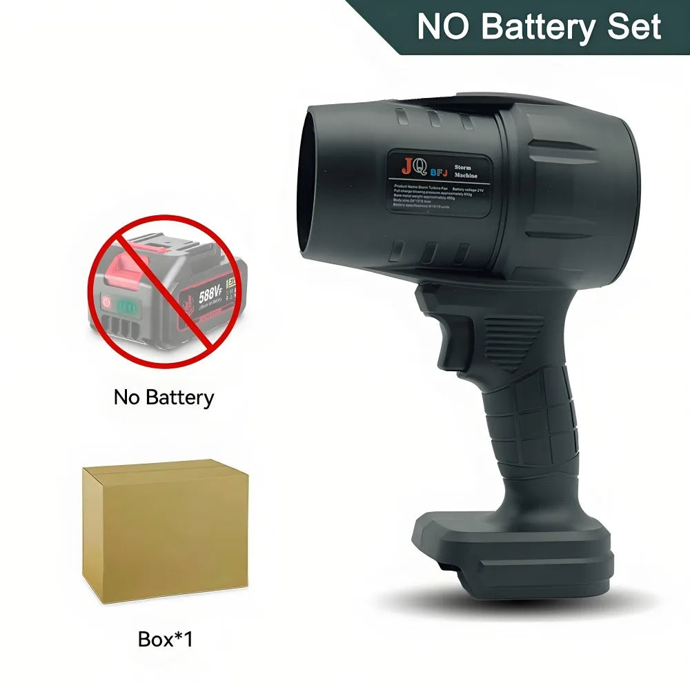 Powerful Air Blower with 550g Thrust Turbo Fan for Cleaning Leaves, Snow, and Dust – Includes 18V Makita - Compatible Battery