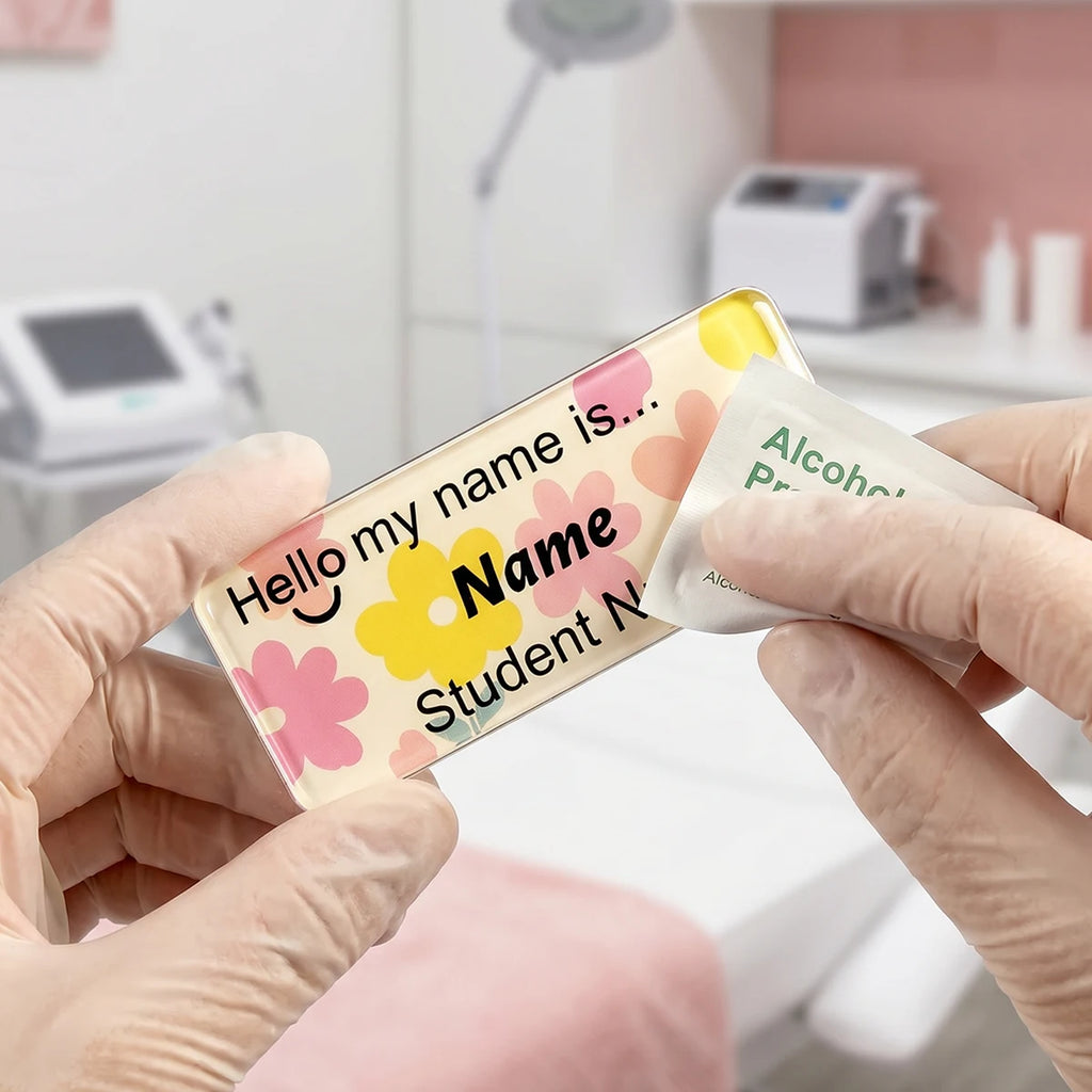 Personalized Acrylic Name Tag, Custom Text Pin Badge, Cute Uniform Name Plate, Nurse Teacher Retail Staff ID Badge.