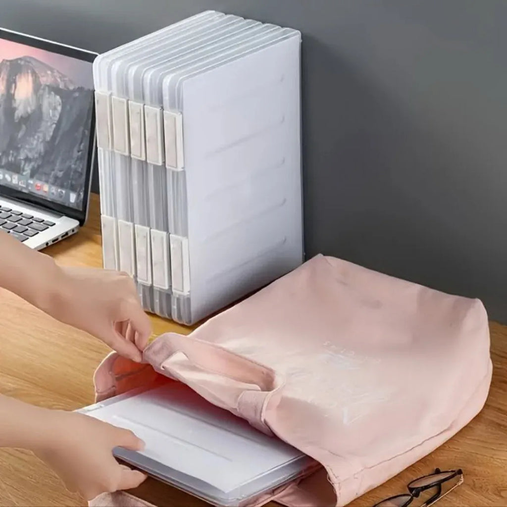 Plastic Clear File Storage Box, PP Material, Transparent Flat Rectangular Storage Box, Waterproof Dustproof Office File Box