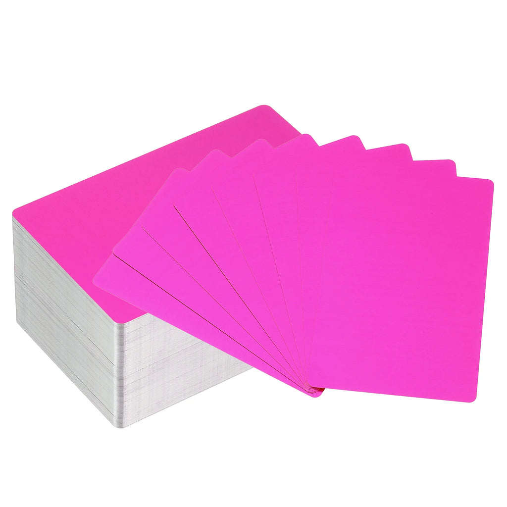 100/200/300Pcs Blank Metal Business Cards 0.21mm Thick 3.4x2.1 Inch Aluminum Laser Engrave Printable Name Card for Custom DIY