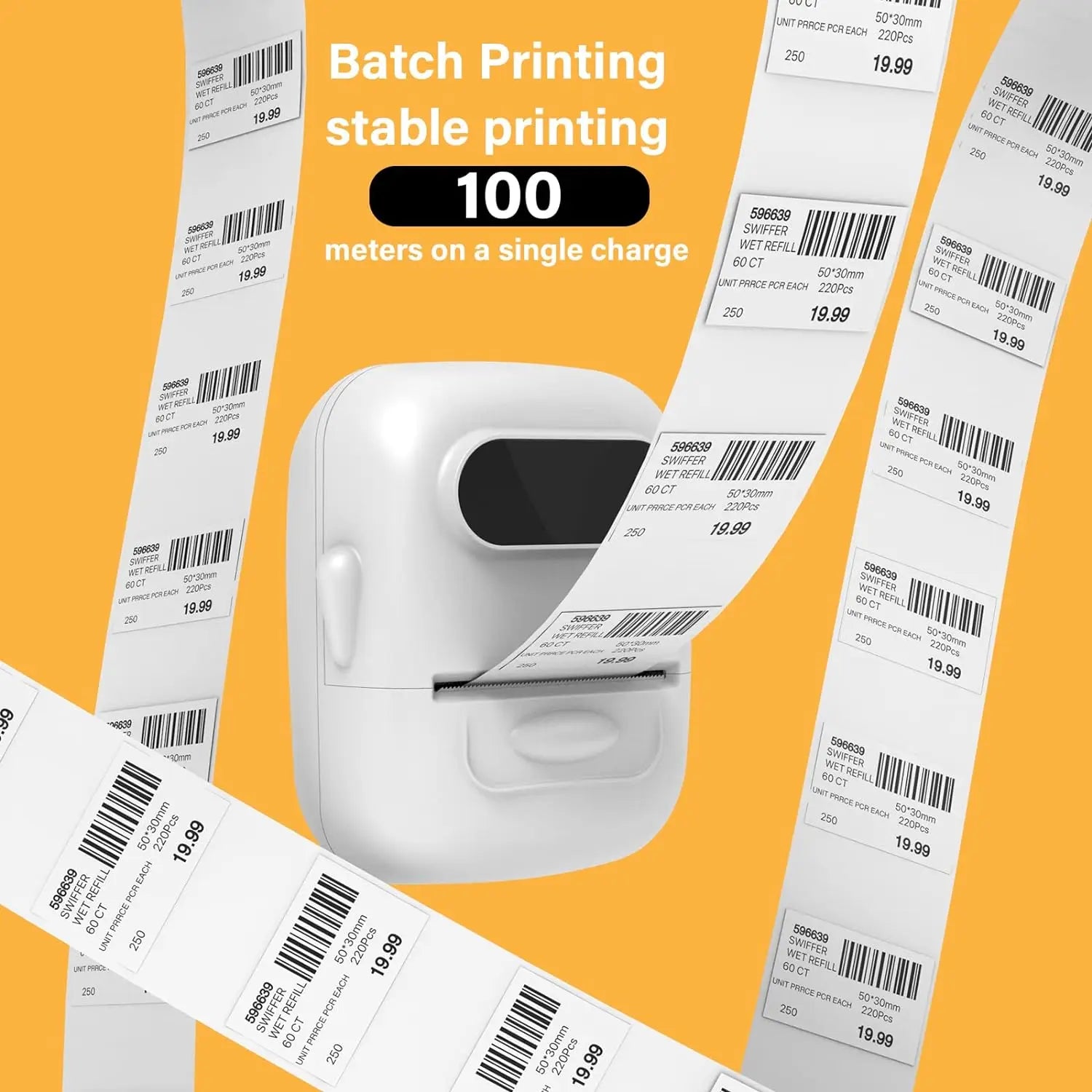 Wireless Label Printer P50 Inkless Bluetooth Thermal Label Maker Adhesive Label Sticker Machine DIY Pattern Barcode QR Code Tape