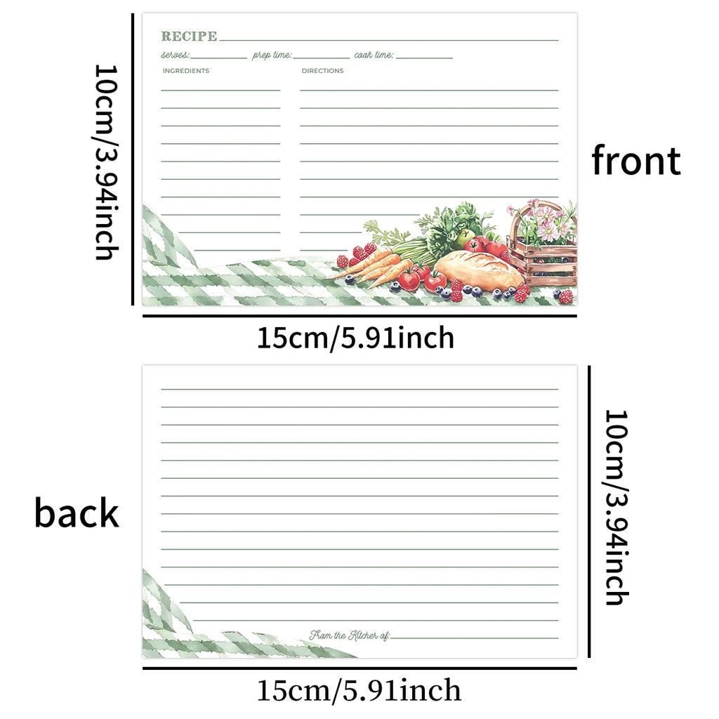 50pcs Creative Double-sided No-smear Cardstock Blank Recipe Note Cards，family Menu And Record Kitchen Information Classification