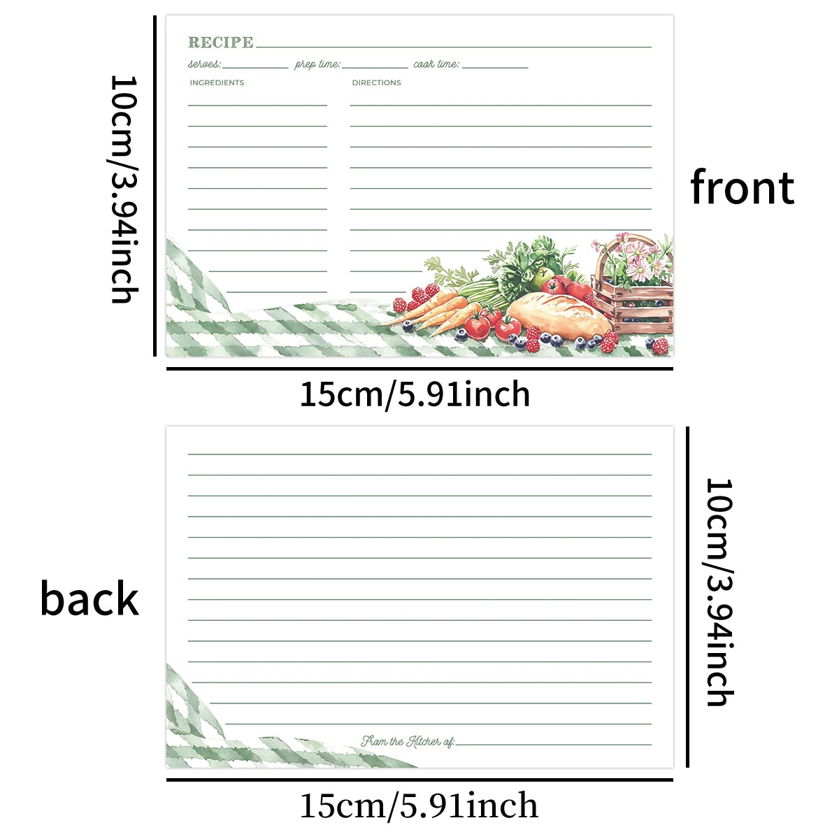 50pcs Creative Double-sided No-smear Cardstock Blank Recipe Note Cards，family Menu And Record Kitchen Information Classification