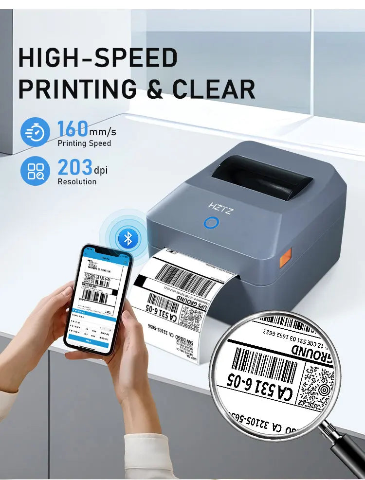 T40 4inch Shipping label/Express/Thermal Barcode Label printer 4x6 inches Label Maker Compatible with iPhone Android Mac Windows