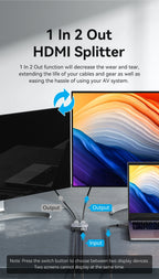 Vention 8K HDMI Splitter 4K144Hz 2 In 1 Out for TV Xiaomi Xbox SeriesX PS5 HDMI Cable Monitor Projector HDMI 2.1 Switch Switcher