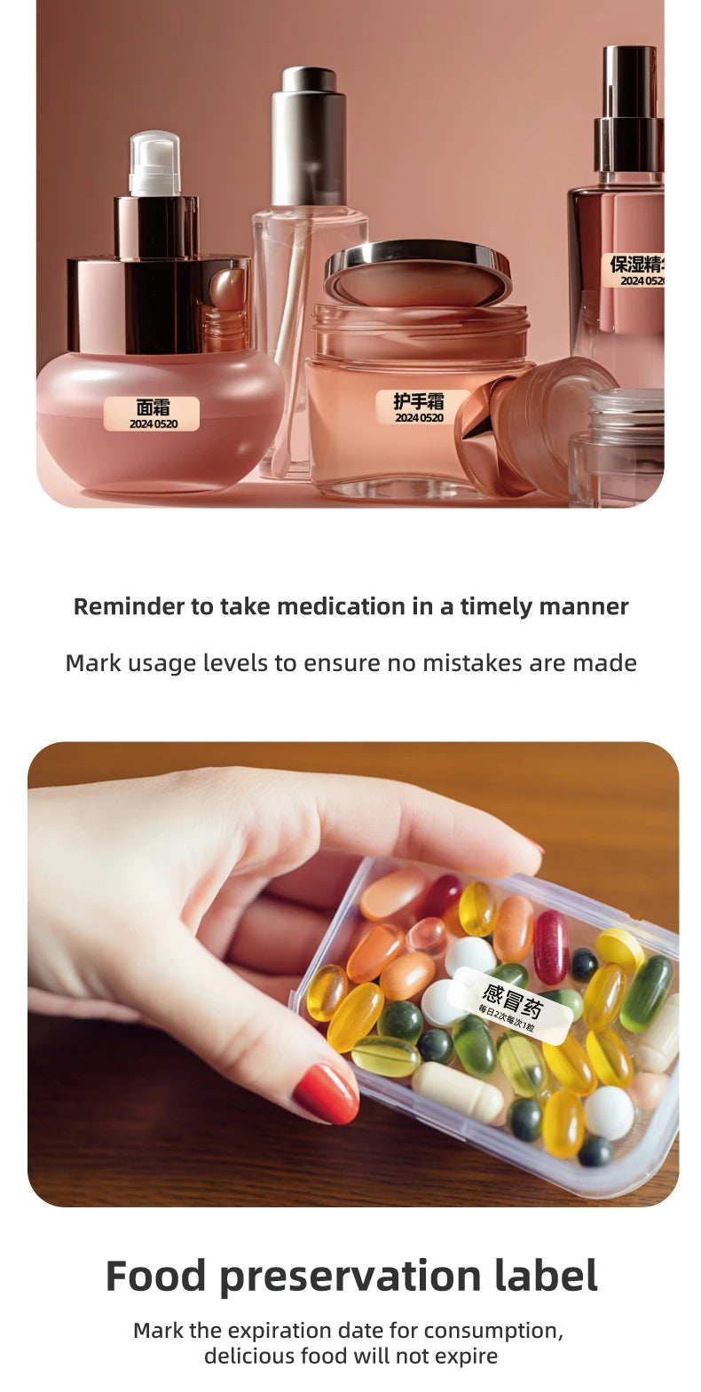 HZTZ Mini Label Printer Smart Pocket Self-adhesive Label Printer Bluetooth Price Label Sticker Maker For Home
