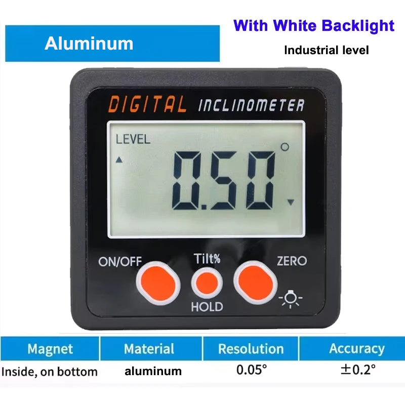 360° IP65/IP54 Digital Protractor Electronic Goniometer Inclinometer Digital Level With Magnetic Base