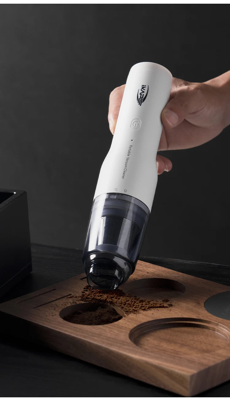 IKAPE Mini Vacuum Cleaner For Coffee Grounds Grinder Battery Barista Accessories Wireless Vacuum Cleaner For Car Handheld