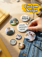 Custom badges, personalized pins, you can customize pictures/text/design, backpack button accessories.