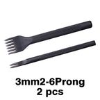 WUTA Leather Craft Chisel Hole Punch Tools 4mm 1+2+4+6 Set Diamond Point Black Pricking Iron Leather Stitching Tools