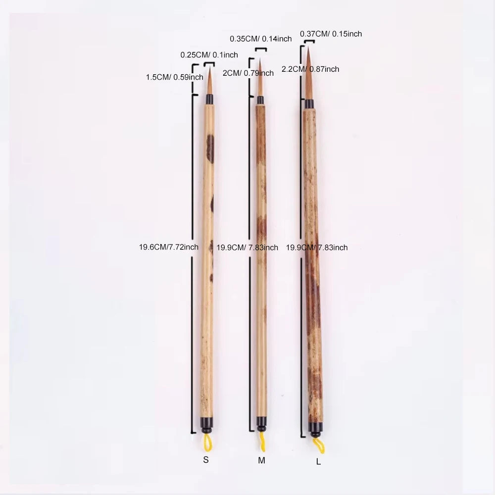 ArtSecret High Quality 3PC/Set BK-02 Art Calligraphy Watercolor Brushes Kolinsky Hair Bamboo Handle Chinese Painting Supplies