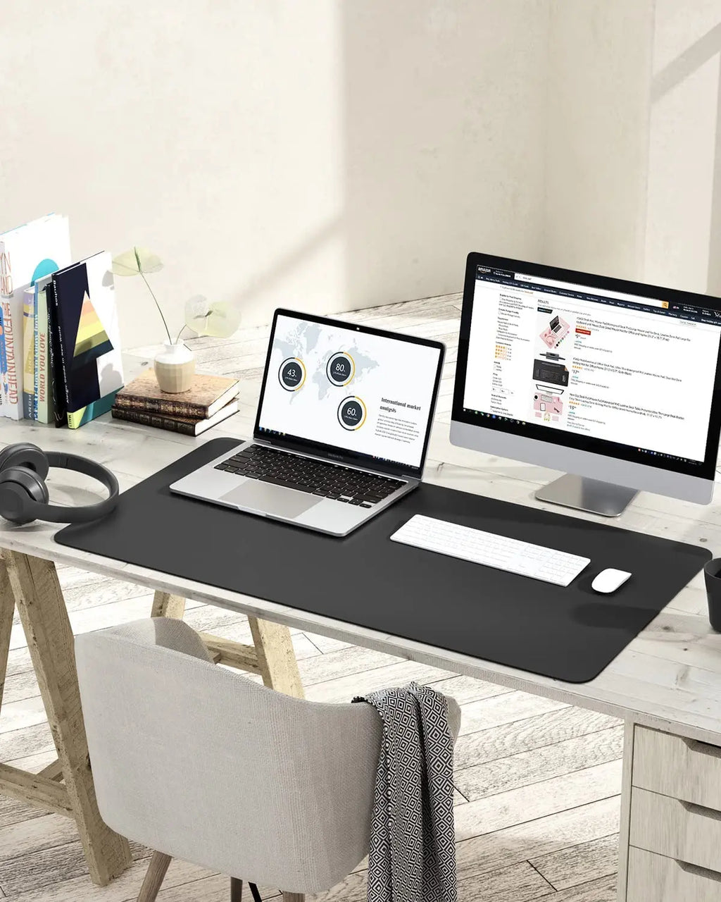 Desk Mat Waterproof PVC Mouse Pad Leather Desk Protective Cover Pink Large Computer Girls Laptop Non-slip Gaming Keyboard Mats